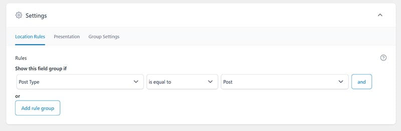 How to create a custom field in WordPress? 20 display-condition-using-acf