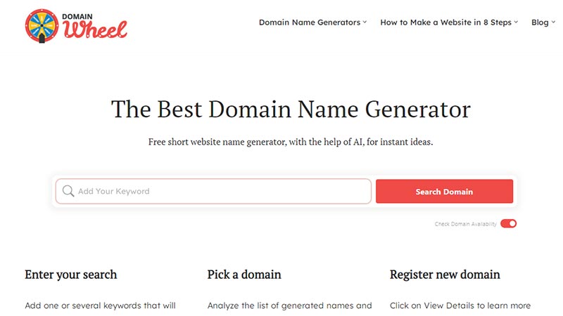 How to Use a Domain Name Generator to Find Your Perfect Website Name? 16 domainwheel-best-domain-name-generators