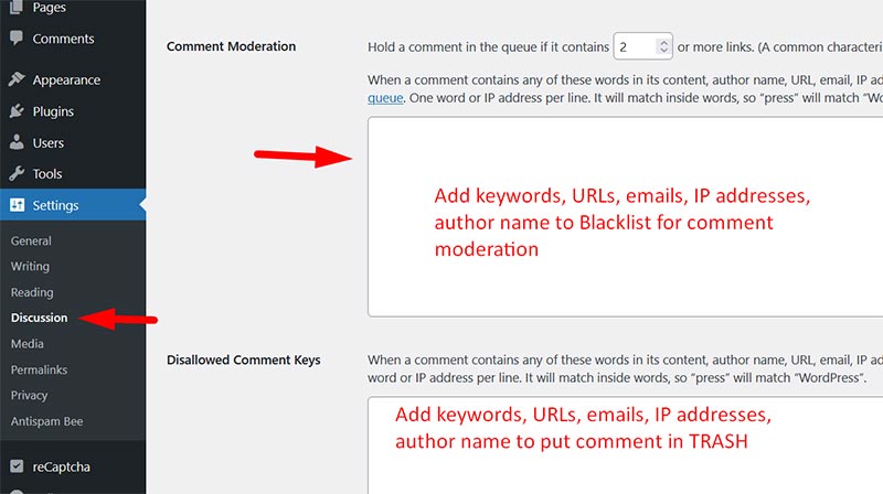 How to Stop Spam Comments on WordPress Posts? 15 comments-blacklist